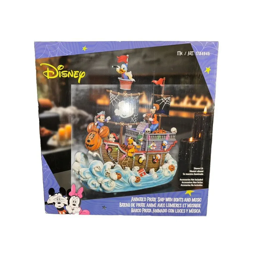 Disney Halloween Animated Pirate Ship with Lights And Music Mickey Mouse